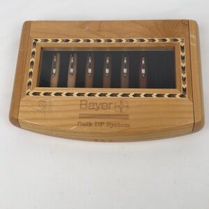 Bayer Bulk DF System Advertising Wooden Pen Display Box w/ 6 Pens  Non-Working